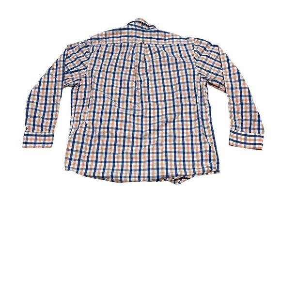 Izod Large Orange Blue Plaid Long Sleeve Button Down Shirt UF Gators Clemson - Picture 2 of 5